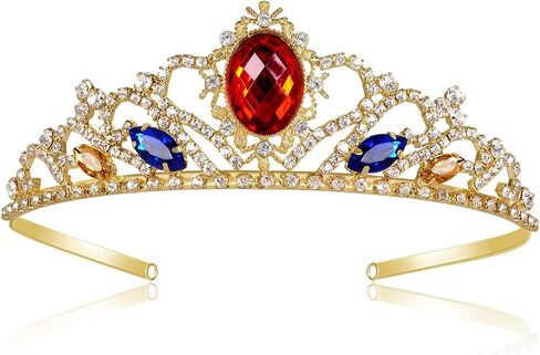 Princess Crown Sparkle Gold Crown عقال الأميرة إكسسوارات لحفلة عيد الميلاد عيد الهالوين in Kuwait