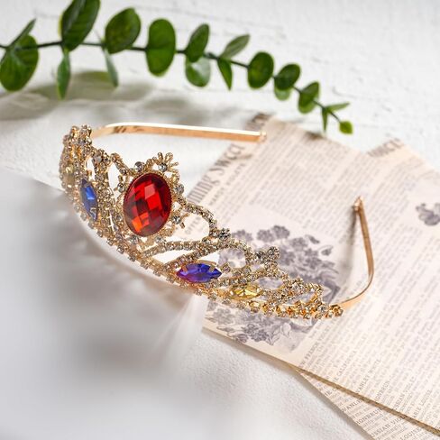 Princess Crown Sparkle Gold Crown عقال الأميرة إكسسوارات لحفلة عيد الميلاد عيد الهالوين in Kuwait