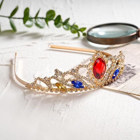 Princess Crown Sparkle Gold Crown عقال الأميرة إكسسوارات لحفلة عيد الميلاد عيد الهالوين in Kuwait