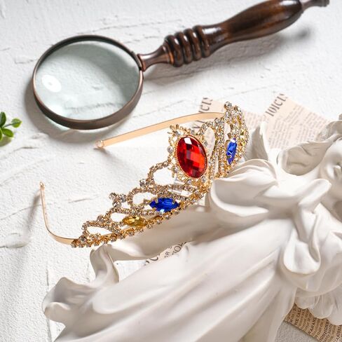 Princess Crown Sparkle Gold Crown عقال الأميرة إكسسوارات لحفلة عيد الميلاد عيد الهالوين in Kuwait