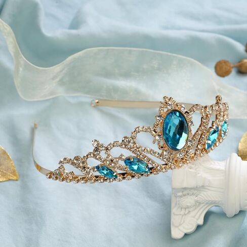 Princess Crown Sparkle Gold Crown Headband Princess Dress Up Accessories for Halloween Christmas Party in Saudi Arabia