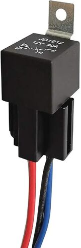 JD1912 12V 40A 4 PIN SPST CAR RELAY HARRINCE مع الأسلاك المشفرة بالألوان لقارب الدراجات النارية شاحنة السيارات (JD1912-PLSTIC5PIN24V) in Saudi Arabia