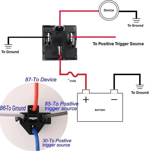 JD1912 12V 40A 4 PIN SPST CAR RELAY HARRINCE مع الأسلاك المشفرة بالألوان لقارب الدراجات النارية شاحنة السيارات (JD1912-PLSTIC5PIN24V) in Saudi Arabia