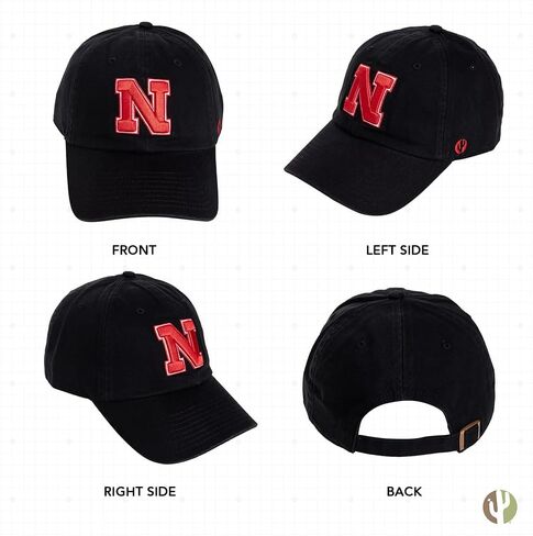 Desert Cactus University of Nebraska Baseball Hat Huskers GBR NU Brimmed Embroirderd Hats Cap Adjustable Cloth Strap Adult (Style C1) White in Saudi Arabia