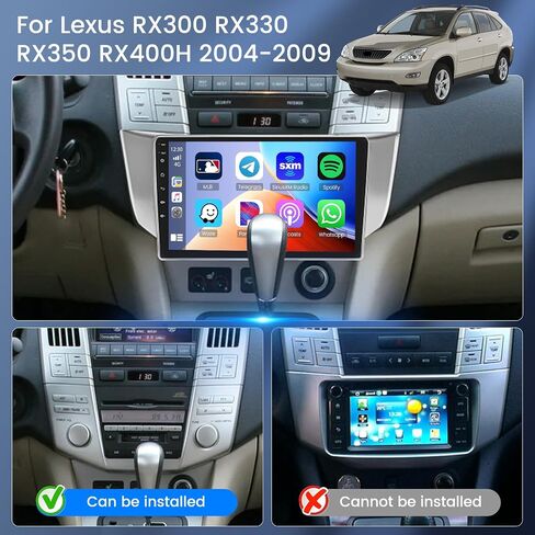 [4G+64G] ستيريو Hikity Android 13 لسيارة Lexus RX300 RX330 RX350 RX400H 2003-2009 مع تشغيل لاسلكي، شاشة لمس عالية الدقة 9 بوصة وراديو ملاحة GPS مع كاميرا احتياطية Android Auto WiFi in Saudi Arabia