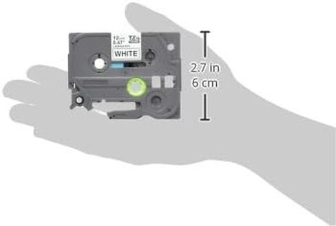 Brother Genuine P-Touch Tze Black Print on White Label Tape (TZES231) ، لاصق قوي ، 1/2 بوصة × 26.2 قدم (12 مم × 8M) ، لصناع الملصقات P-Touch ، مقاوم للماء ، وقوة إضافية in Kuwait