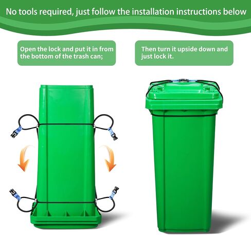 Trash-Can Lock for Animals: Garbage Can Lid Locks for Raccoon Proof,Bear Proof, Squirrels and Dogs,(Fits 30-40 Gallon Cans) - 2 Pack in Saudi Arabia