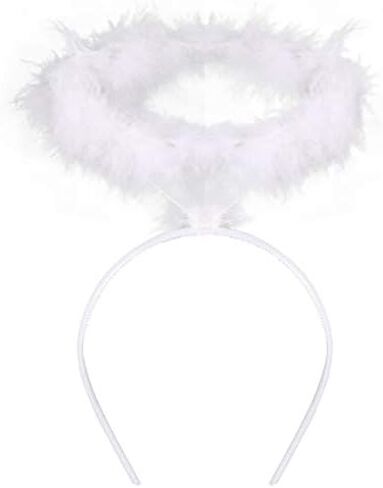Sevada White Angel Wings and Halo Costume for Adult ، Angel Halo and Wings Angel Comples for البالغين للنساء الرجال ، عيد الميلاد الأبيض الملاك الجناح للأطفال in Saudi Arabia