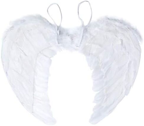 Sevada White Angel Wings and Halo Costume for Adult ، Angel Halo and Wings Angel Comples for البالغين للنساء الرجال ، عيد الميلاد الأبيض الملاك الجناح للأطفال in Saudi Arabia
