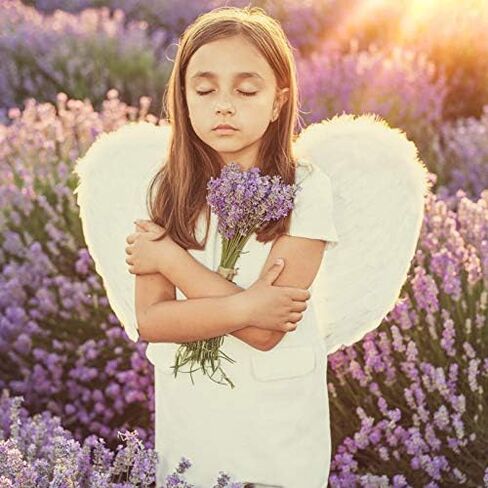 Sevada White Angel Wings and Halo Costume for Adult ، Angel Halo and Wings Angel Comples for البالغين للنساء الرجال ، عيد الميلاد الأبيض الملاك الجناح للأطفال in Saudi Arabia