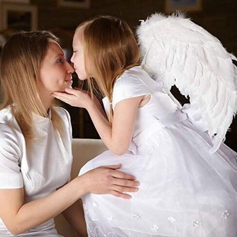 Sevada White Angel Wings and Halo Costume for Adult ، Angel Halo and Wings Angel Comples for البالغين للنساء الرجال ، عيد الميلاد الأبيض الملاك الجناح للأطفال in Saudi Arabia
