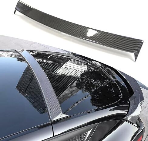 Rear Trunk Spoiler for Tesla Model Y 2020 2021 2022 2023 2024 MV Style Rear Trunk Lip Spoiler Tail Wing ABS (Carbon Fiber Print, MV Style Rear Spoiler) in Saudi Arabia