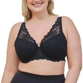 Leading Lady, The Willow, Underwire Bra for Women, Lace Design, Adjustable Straps, Foam Cups, Full Coverage, Plunge Bra in Saudi Arabia