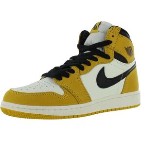 NIKE Air Jordan 1 High OG Yellow Ochre Big Kids' Shoes (FD1437-701, Yellow Ochre/Sail/Black) Size 4.5 in Kuwait