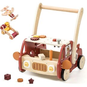 مشاية أطفال خشبية قابلة للتعديل للارتفاع والسرعة من IEATFO مع مقعد أدوات وعربة تخزين الألعاب - مشاية دفع للأطفال متعددة الوظائف مصممة هندسيًا للمشي الطبيعي - أكثر من 3 سنوات من الاستخدام المستمر in Kuwait