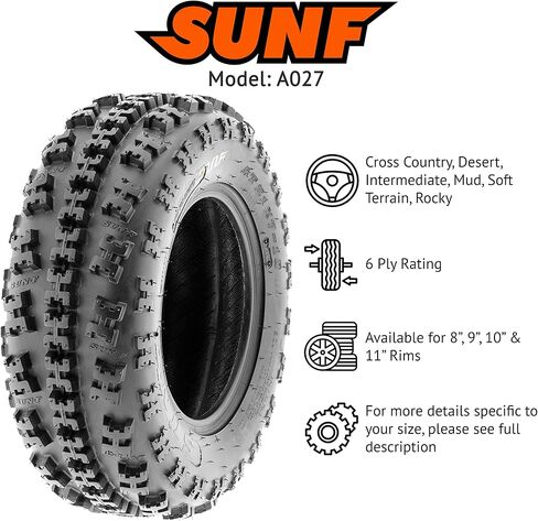 SUNF 19X7-8 ATV UTV KNOBBY TIRE 19X7X8 Sport Race 6 PR A027 - زوج من 2 in Saudi Arabia