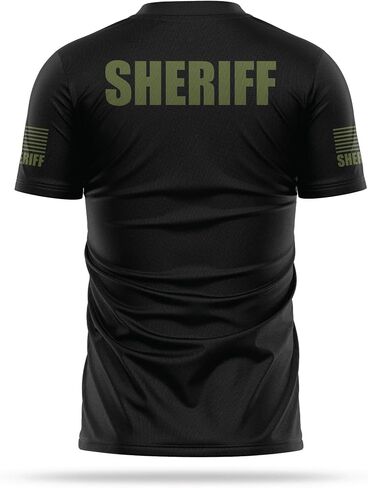 Sheriff Utility Shirts for Men - USA Patriotic Lightweight Tee - Micro Polyester, Moisture-Wicking Quick-Dry Comfort. in Saudi Arabia