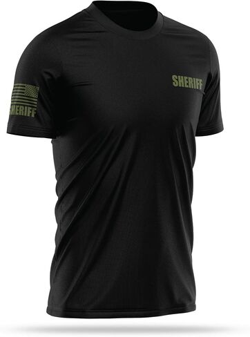 Sheriff Utility Shirts for Men - USA Patriotic Lightweight Tee - Micro Polyester, Moisture-Wicking Quick-Dry Comfort. in Saudi Arabia