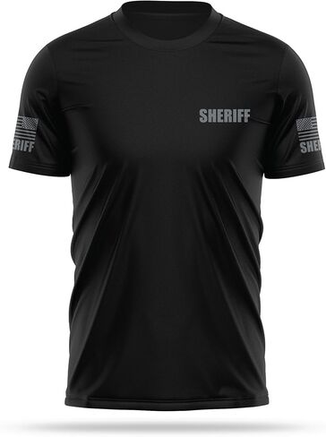 Sheriff Utility Shirts for Men - USA Patriotic Lightweight Tee - Micro Polyester, Moisture-Wicking Quick-Dry Comfort. in Saudi Arabia