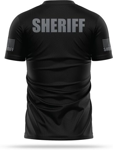 Sheriff Utility Shirts for Men - USA Patriotic Lightweight Tee - Micro Polyester, Moisture-Wicking Quick-Dry Comfort. in Saudi Arabia