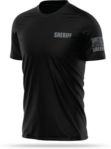 Sheriff Utility Shirts for Men - USA Patriotic Lightweight Tee - Micro Polyester, Moisture-Wicking Quick-Dry Comfort. in Saudi Arabia