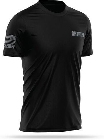 Sheriff Utility Shirts for Men - USA Patriotic Lightweight Tee - Micro Polyester, Moisture-Wicking Quick-Dry Comfort. in Saudi Arabia