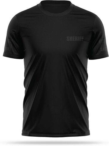 Sheriff Utility Shirts for Men - USA Patriotic Lightweight Tee - Micro Polyester, Moisture-Wicking Quick-Dry Comfort. in Saudi Arabia