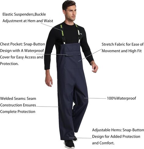 وزرة مريلة Workwear للرجال المقاوم للمياه القابلة للتعديل لصيد الأسماك والعمل في الهواء الطلق in Kuwait