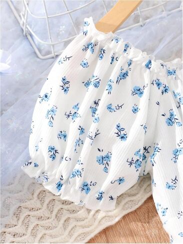 الأفق الفتاة الصيفية الأزهار الأزهار الأكمام تي القمصان زخرفة القوس القوس الأمامي محصول المحصول in Kuwait