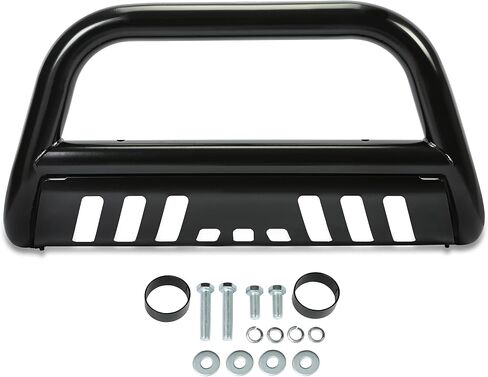 Bull Bar Compatible with 2005-2015 Nissan Armada, 2004-2015 Nissan Titan Brush Guard Front Bumper Grill Grille Guard Protector Brush Push Bar W/Skid Plate Steel Power Coated Black in Kuwait