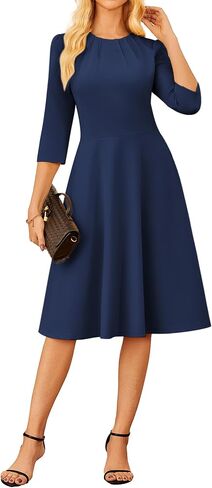 GRACE KARIN 2025 Women 3/4 Sleeve Work Dresses Semi-Formal Church Wedding Guest Dresses with Pockets in Saudi Arabia
