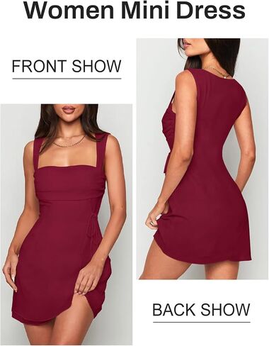 Women's Sexy Ruched Mesh Midi Short Dresses for Women Square Neck Fitted Elegant Club Party Cocktail Dress in Kuwait
