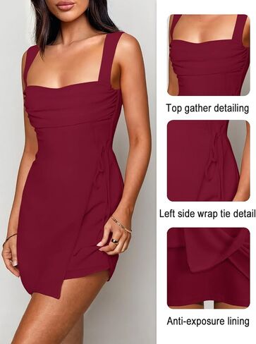 Women's Sexy Ruched Mesh Midi Short Dresses for Women Square Neck Fitted Elegant Club Party Cocktail Dress in Kuwait