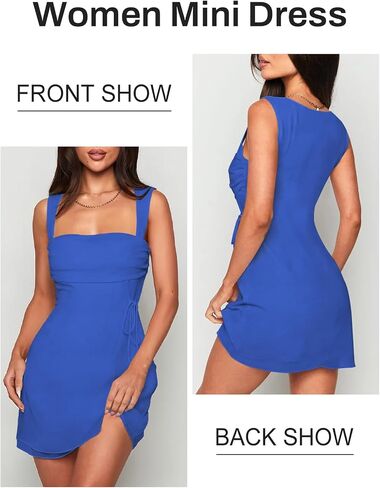 Women's Sexy Ruched Mesh Midi Short Dresses for Women Square Neck Fitted Elegant Club Party Cocktail Dress in Kuwait