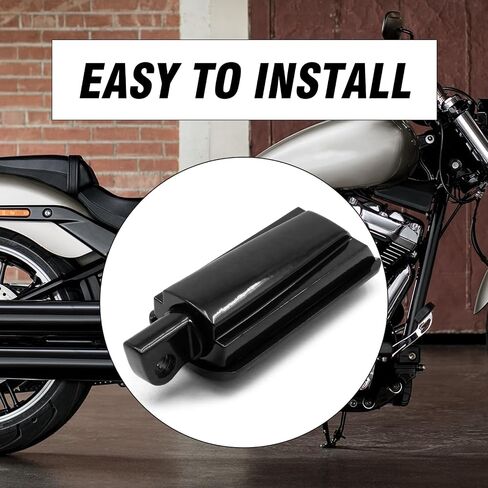 2 PCS Footpegs ، استبدال Harley Softail 2018-2024 Deluxe Fat Boy Heritage Sport Glide Softail Slim Street Breakout ، Gloss Black in Saudi Arabia