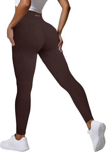 Womens Yoga Pants Seamless Mid High Waisted Tummy Control Butt Lifting Workout Leggings for Women Running in Saudi Arabia