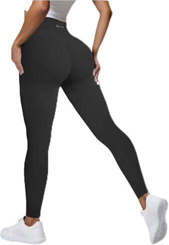 Womens Yoga Pants Seamless Mid High Waisted Tummy Control Butt Lifting Workout Leggings for Women Running in Saudi Arabia