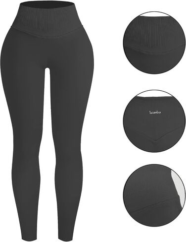 Womens Yoga Pants Seamless Mid High Waisted Tummy Control Butt Lifting Workout Leggings for Women Running in Saudi Arabia