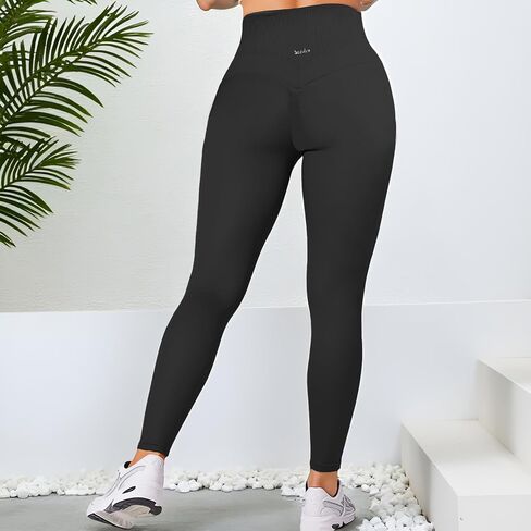 Womens Yoga Pants Seamless Mid High Waisted Tummy Control Butt Lifting Workout Leggings for Women Running in Saudi Arabia