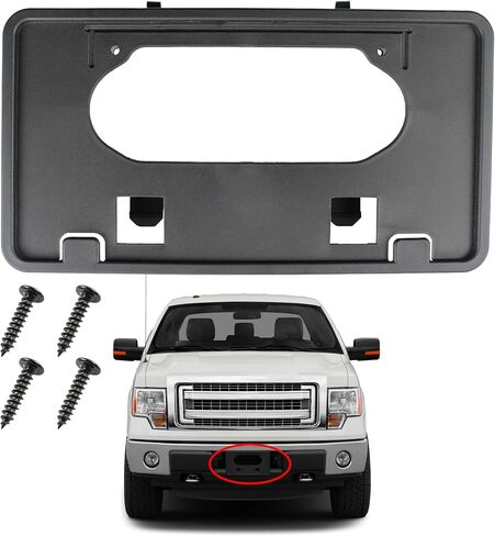 Front Bumper License Plate Bracket Holder Frame Compatible with 2009-2014 Ford F-150 Pickup Trucks Replaces 9L3Z-17A385-A 9L3Z17A385A FO1068134 in Saudi Arabia