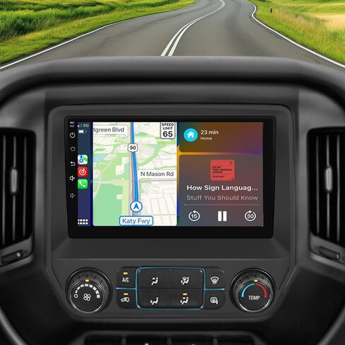 ستيريو راديو سيارة 13.1 بوصة لشيف سيلفرادو جي إم سي سييرا 2014-2018 مع تشغيل السيارات Android Auto in Kuwait