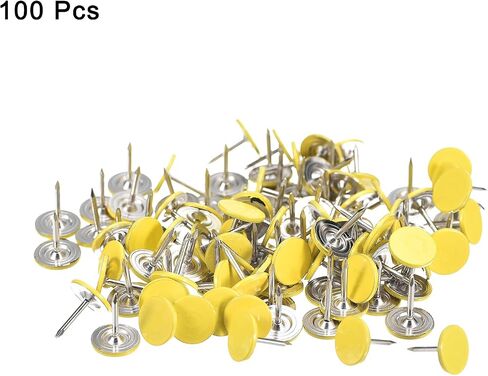 uxcell 100Pcs Upholstery Tacks, 11mmx13mm Flat Head Decorative Furniture Nails Thumb Tack for Furniture Sofa Headboards, Green in Saudi Arabia