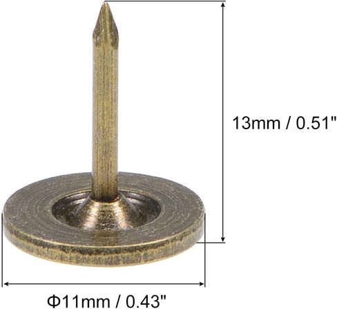 uxcell 100Pcs Upholstery Tacks, 11mmx13mm Flat Head Decorative Furniture Nails Thumb Tack for Furniture Sofa Headboards, Green in Saudi Arabia