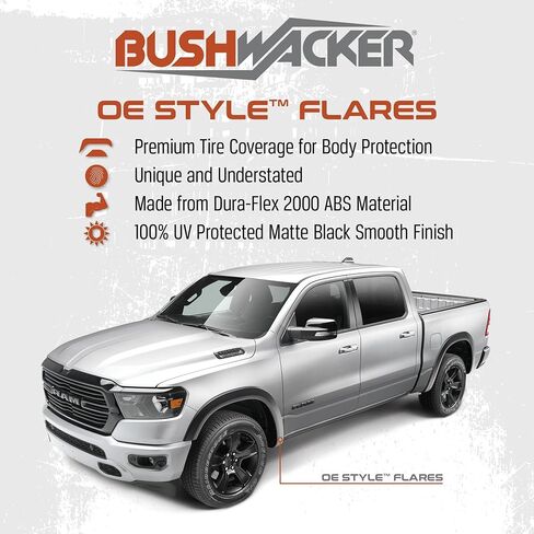 Bushwacker - OE Style, Front Fender Flares | Fits 2019 - 2025 Ram 2500, 3500 (Excludes Dually), Black | 2-Pcs. 50069-02 in Saudi Arabia