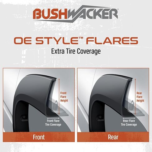 Bushwacker - OE Style, Front Fender Flares | Fits 2019 - 2025 Ram 2500, 3500 (Excludes Dually), Black | 2-Pcs. 50069-02 in Saudi Arabia