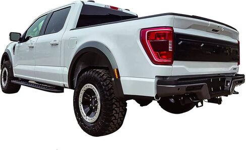 FreeMotor802 متوافق مع 2021-2024 Ford F-150 (باستثناء طرز Raptor و Lightning) Fender Flares ، R style Reste Black Pp Wheel Cover Fender Trim Mud Guards 4pc Set in Kuwait