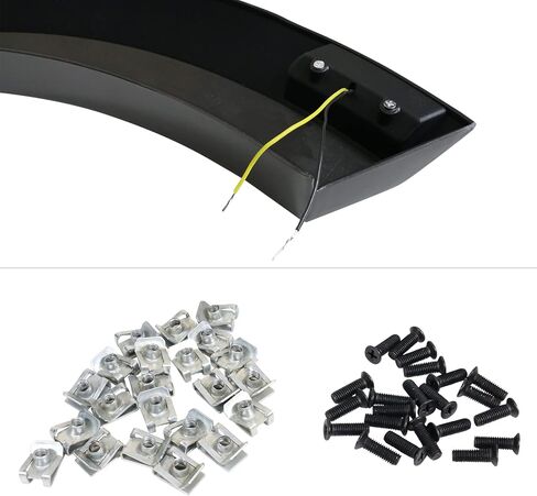 FreeMotor802 متوافق مع 2021-2024 Ford F-150 (باستثناء طرز Raptor و Lightning) Fender Flares ، R style Reste Black Pp Wheel Cover Fender Trim Mud Guards 4pc Set in Kuwait