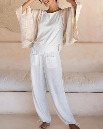 Women's Cotton Linen Shrug Kimono Sleeve Open Front Casual Loose Cover Ups Lightweight Cardigan in Kuwait