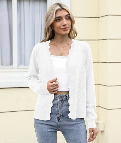 زر Lilbetter Women's لأسفل كارديجان طويل الأكمام غير الرسمية V-nock ناعمة متماسكة سترة سترة سترة خفيفة الوزن خفيفة الوزن in Kuwait