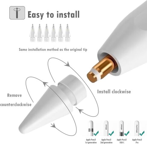 Replacement Pencil Tips for Apple Pencil, Durable Pencil Nibs Set for Apple Pencil Tip(12 PCS) in Saudi Arabia